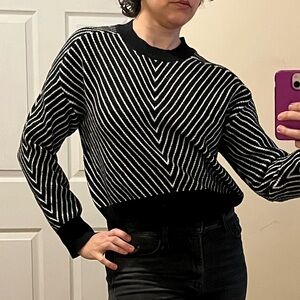 Philosophy Black and White Chevron Sweater